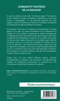 Livres Sciences Humaines et Sociales Travail social Clinique et politique de la douleur, Préface de Marcel Czermak Nafissa Boukerche-Delmotte
