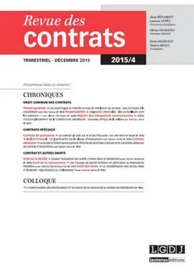 REVUE DES CONTRATS N.4 (2015)