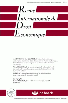 Revue internationale de droit économique 2003/2