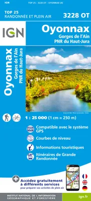 Top 25 : une carte, un site, 3228OT, 3228Ot Oyonnax.Gorges De L'Ain.Pnr Du Haut Jura