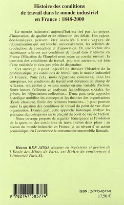 Histoire des conditions de travail dans le monde industriel en France : 1848-2000