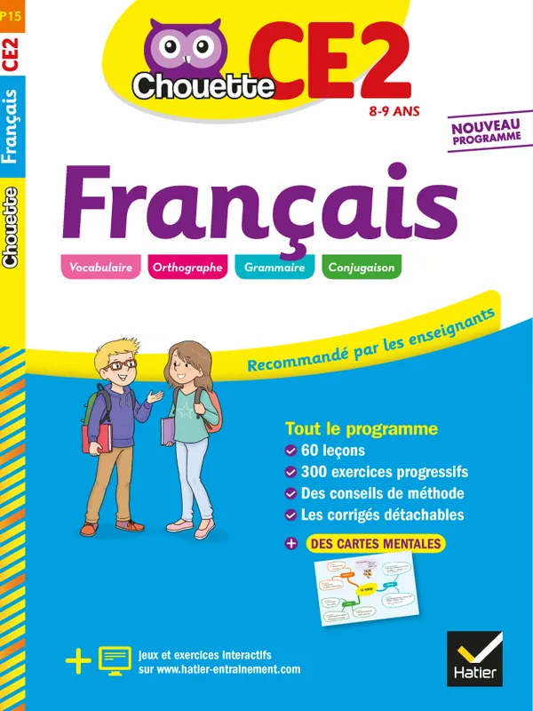 Jeux et Jouets Livres Parascolaire Primaire Français CE2, 8-9 ans, cahier d'entraînement et de révision Jean-Claude Landier