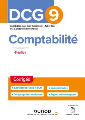 1, DCG 9 Comptabilité - Corrigés - 4e éd.