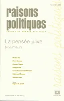 Raisons politiques 08, 2002, La pensée juive (volume 2)