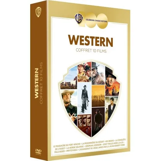 Coffret 100 ans Warner - 10 films - Western - DVD - John Ford Howard Hawks  Sam Peckinpah Sydney Pollac - Librairie Cosmopolite
