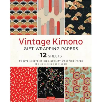 Vintage Kimono Flowers Gift Wrapping Papers - 12 Sheets /anglais