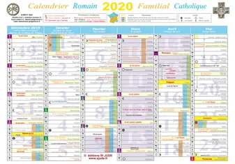 Calendrier familial catholique  2020 - A4