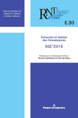 Revue des nouvelles technologies de l'information, E.30, Extraction et Gestion des Connaissances