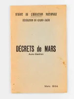 Front de Libération Nationale ; Fédération du Grand Alger. Décrets de Mars. Auto-Gestion. Mars 1964