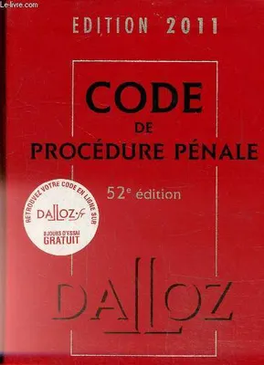 Code de procédure pénale / édition 2011