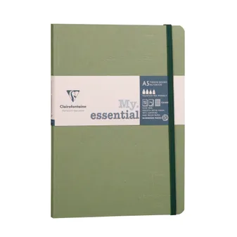 My.Essential Age Bag carnet brochure cousu dos carré à pages numérotées A5 192 pages ligné papier ivoire 90g - Vert