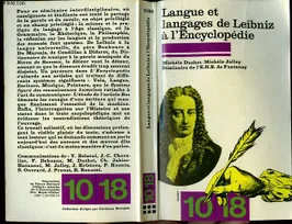 Langue et Langages De Leibniz à L'Encyclopédie : Séminaire De L'Ecole Normale Supérieure De Fontenay