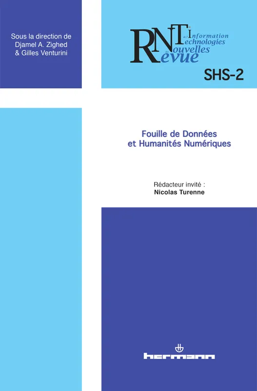 Livres Sciences et Techniques Mathématiques Revue des nouvelles technologies de l'information, n° SHS-2, Fouille de données et humanités numériques nicolas turenne