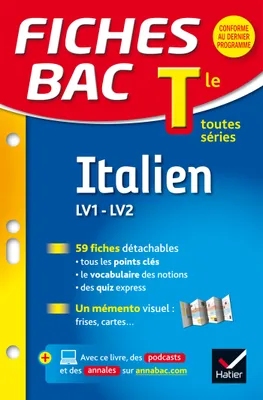 Fiches Bac Italien Tle (LV1 & LV2), fiches de révision - Terminale toutes séries