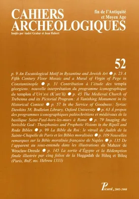 Cahiers archéologiques fin de l'Antiquité et Moyen Age. Numéro 52.