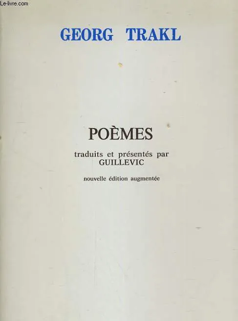 Poèmes (Edition bilingue) Georg Trakl