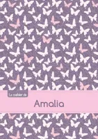 Le cahier d'Amalia - Blanc, 96p, A5 - Papillons Mauve