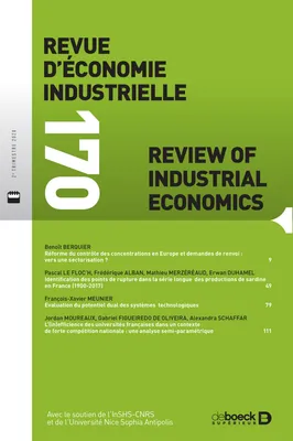 Revue d'économie industrielle n° 170, Varia