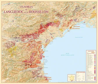 Carte des vignobles du Languedoc & du Roussillon, (Affiche roulée n°47)