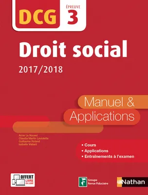 Droit social 2017/2018 - DCG - Epreuve 3 - Manuel et applications 2017