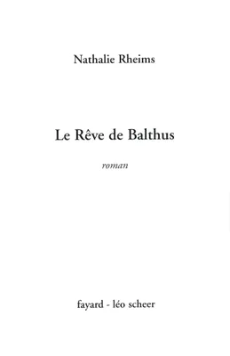 Le Rêve de Balthus, roman