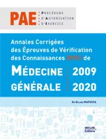 Annales corrigées des épreuves de vérification des connaissances, EVC, de médecine générale, 2009-2020