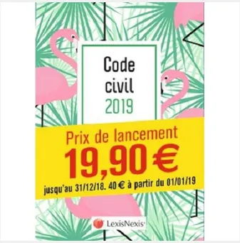 Code civil 2019 / motif flamand rose