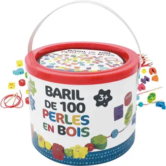 BARIL 100 PERLES BOIS