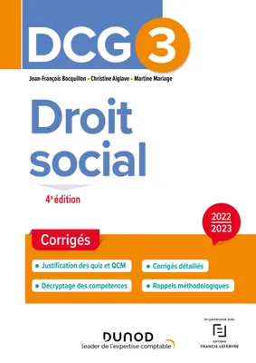 0, DCG 3 Droit social - Corrigés - 2022-2023
