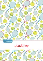 Le cahier de Justine - Petits carreaux, 96p, A5 - Tennis