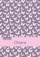 Le cahier de Chiara - Petits carreaux, 96p, A5 - Papillons Mauve