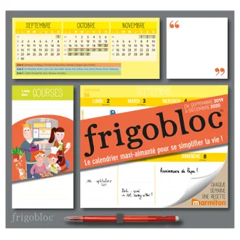 Frigobloc 2020 Hebdomadaire - Calendrier d'organisation familiale / semaine (sept. 2019 -déc. 2020), Le calendrier maxi-aimanté pour se simplifer la vie !