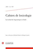 Cahiers de lexicologie, La recherche linguistique en Italie