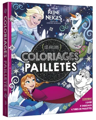 LA REINE DES NEIGES - Coffret Les Ateliers - Aurores Boréales - Coloriages pailletés - Disney