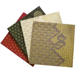 Livre d'Or Kumiko - 80 pages de papier vergé crème; couverture rigide en Lamali Lokta imprimé or - taille : approx. 28x28cm - fait main au Népal