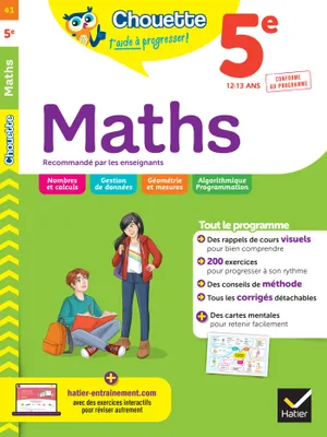 Maths 5e, cahier de révision et d'entraînement recommandé par les enseignants