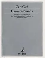 Carmina Burana, Five Movements for ten Woodwind. 2 Flutes (2. also Piccolo), 2 Oboes (2. also English horn), 2 Clarinets, 2 French Horns, Bassoon, Contrabassoon (also 2. Bassoon). Jeu de parties.