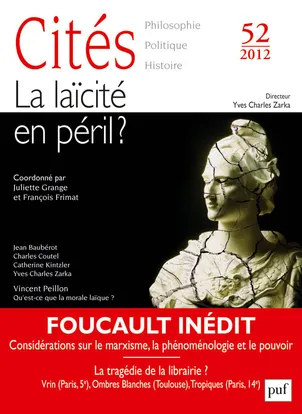Livres Sciences Humaines et Sociales Sciences politiques Cités 2012, n° 52, La  laïcité en péril ? Collectif