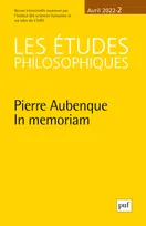 Etudes philosophiques 2022, n.2, Hommage à Pierre Aubenque