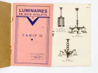 Luminaires en bois sculpté K. L. ( KARCH, Lucien ) : Supplément catalogue 1933 + Tarif D.