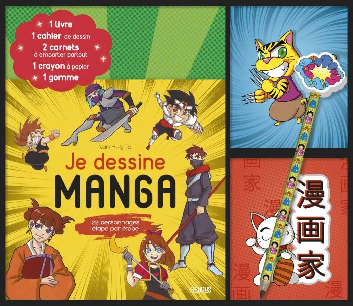 Livres Jeunesse Loisirs et activités Coffret Je dessine manga Van Huy Ta