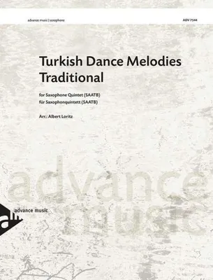 Turkish Dance Melodies, Traditional. 5 saxophones (SAATBar). Partition et parties.