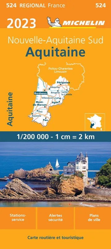 Livres Loisirs Voyage Cartographie et objets de voyage Carte Régionale Aquitaine 2023 michelin, carte