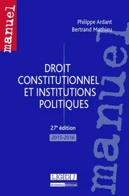 Droit constitutionnel et institutions politiques / 2015-2016