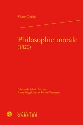 Philosophie morale, 1820