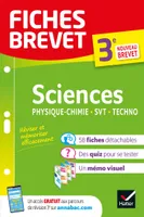 Fiches brevet Sciences 3e : Physique-Chimie, SVT, Technologie - Brevet 2023, fiches de révision & quiz