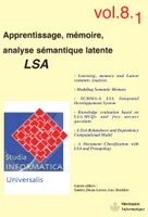 Studia Informatica Universalis n°8-1, Apprentissage, mémoire, analyse sémantique latente LSA