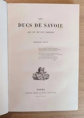 Les Ducs de Savoie au XVe et XVIe siècles
