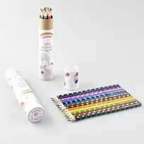 Tube 12 crayons de couleur licorne féérique