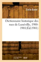 Dictionnaire historique des rues de Lunéville, 1900-1901